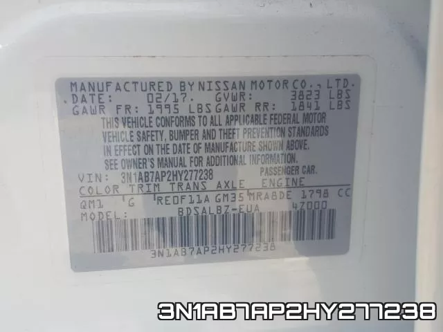 3N1AB7AP2HY277238 фото 2
