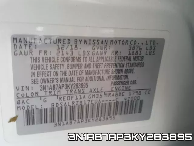 3N1AB7AP3KY283895 фото 2