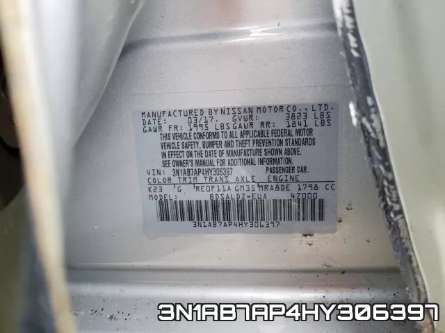 3N1AB7AP4HY306397 фото 2