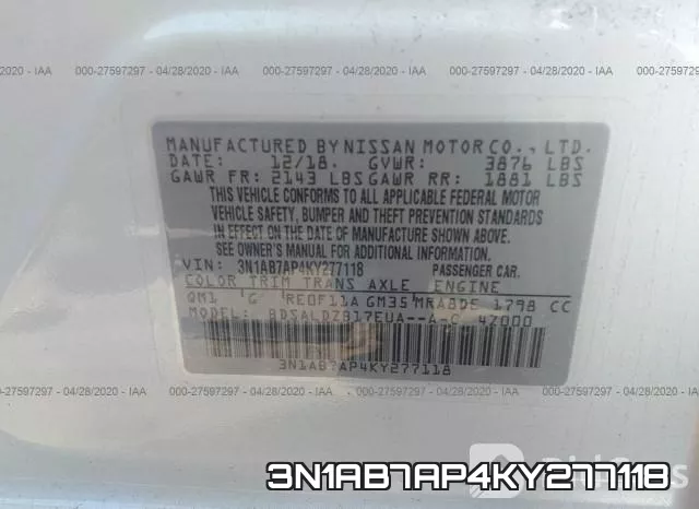 3N1AB7AP4KY277118 фото 10