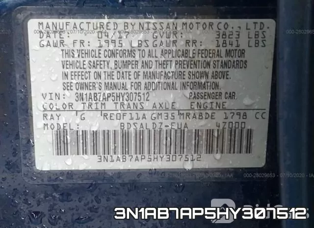 3N1AB7AP5HY307512 фото 10