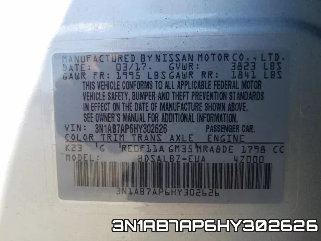 3N1AB7AP6HY302626 фото 2