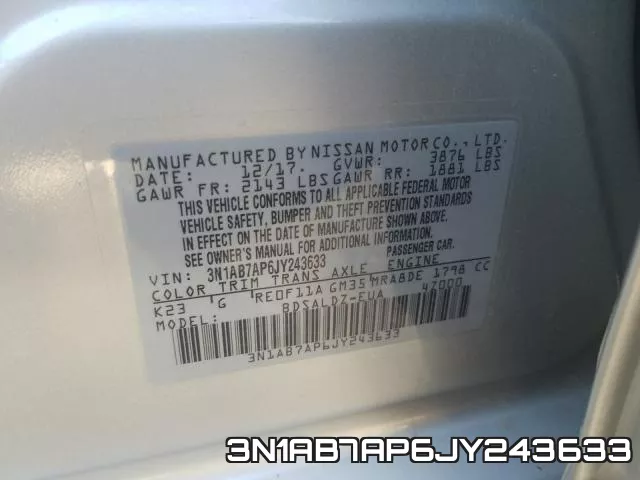 3N1AB7AP6JY243633 фото 2