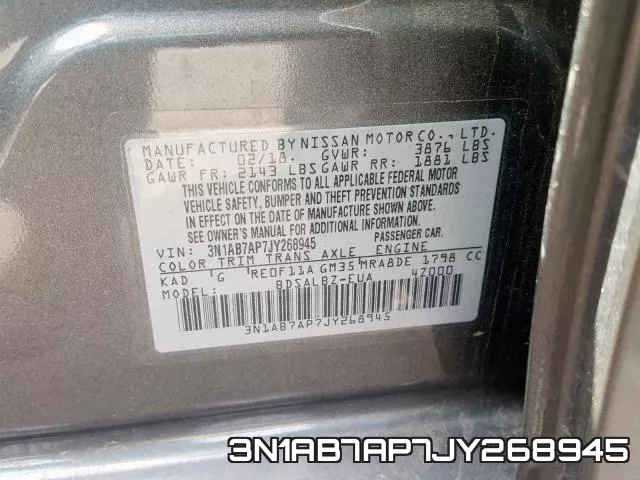 3N1AB7AP7JY268945 фото 2