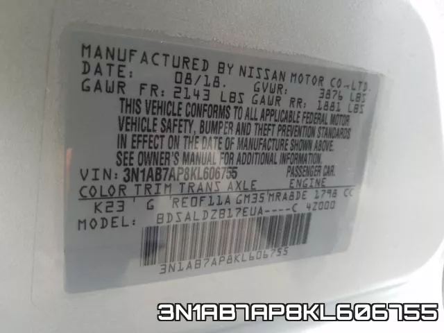3N1AB7AP8KL606755 фото 2