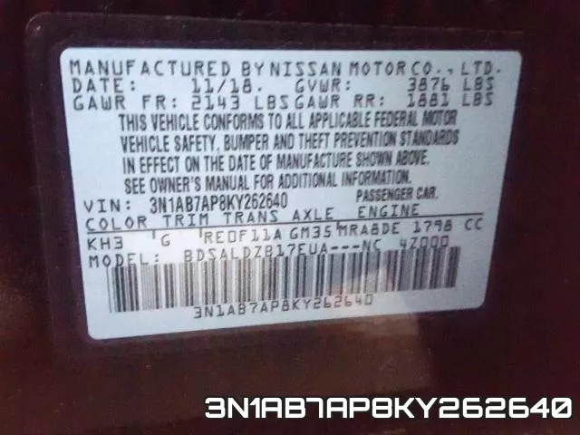 3N1AB7AP8KY262640 фото 2