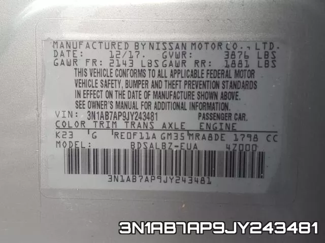 3N1AB7AP9JY243481 фото 2