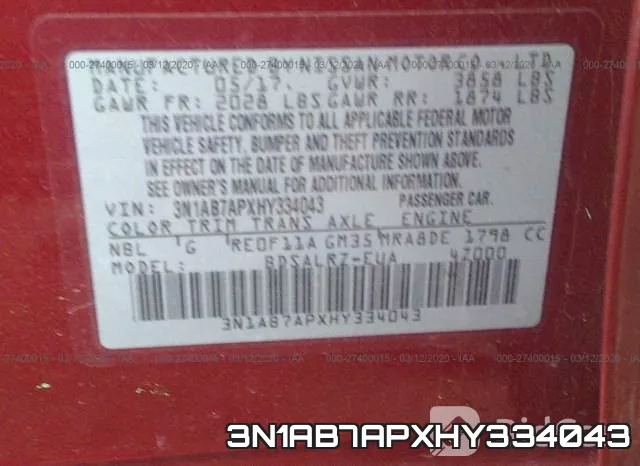3N1AB7APXHY334043 фото 10