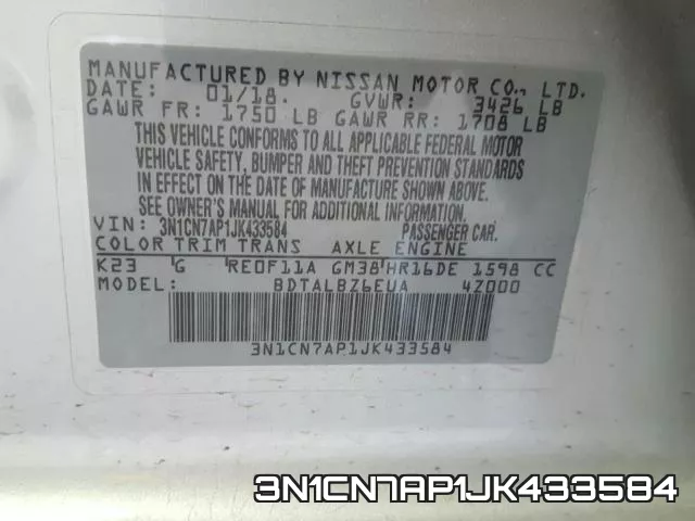 3N1CN7AP1JK433584 фото 2