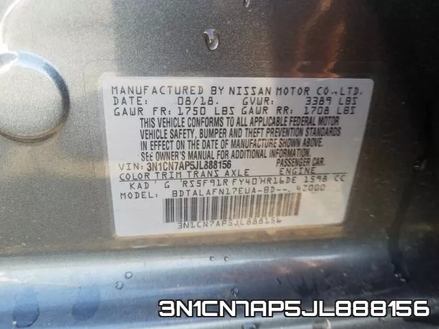 3N1CN7AP5JL888156 фото 2
