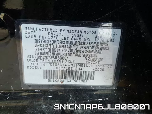 3N1CN7AP6JL808007 фото 2
