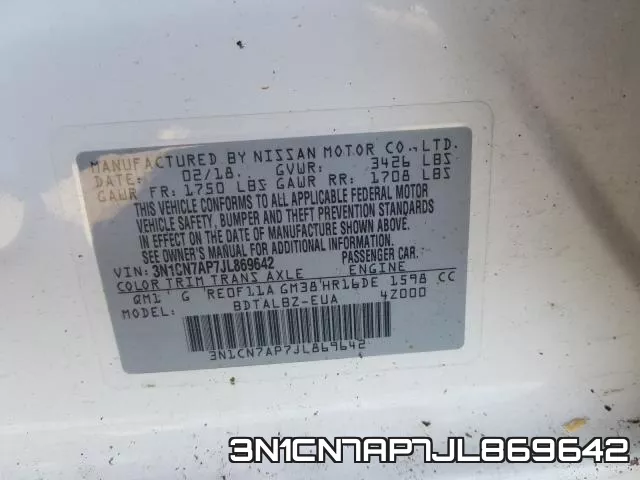 3N1CN7AP7JL869642 фото 2