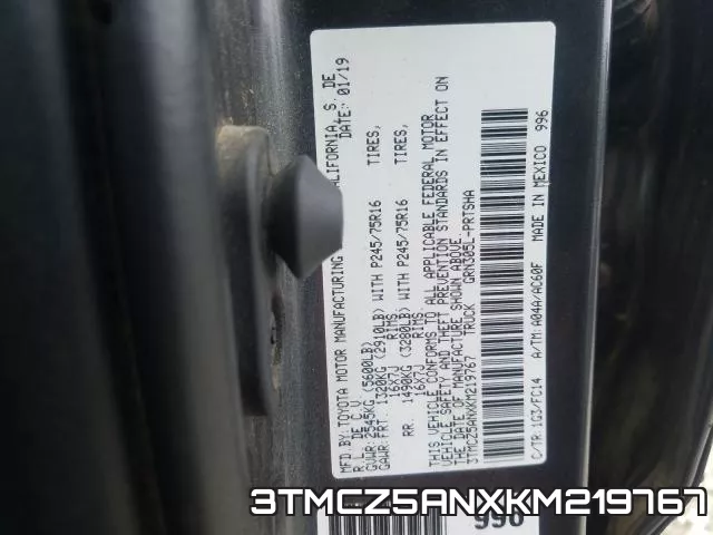3TMCZ5ANXKM219767 фото 2