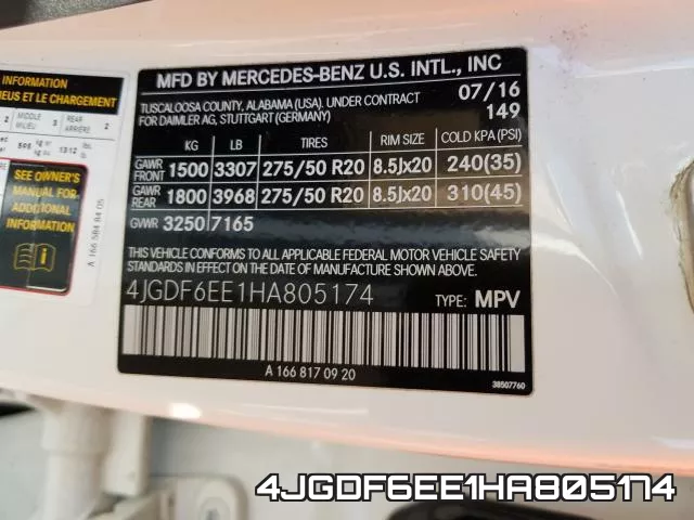 4JGDF6EE1HA805174 фото 2
