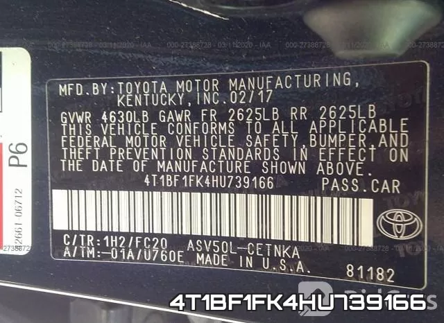 4T1BF1FK4HU739166 фото 10