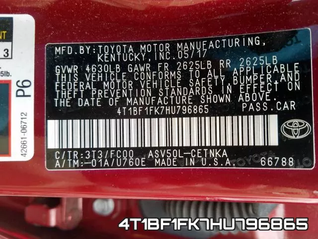 4T1BF1FK7HU796865 фото 2