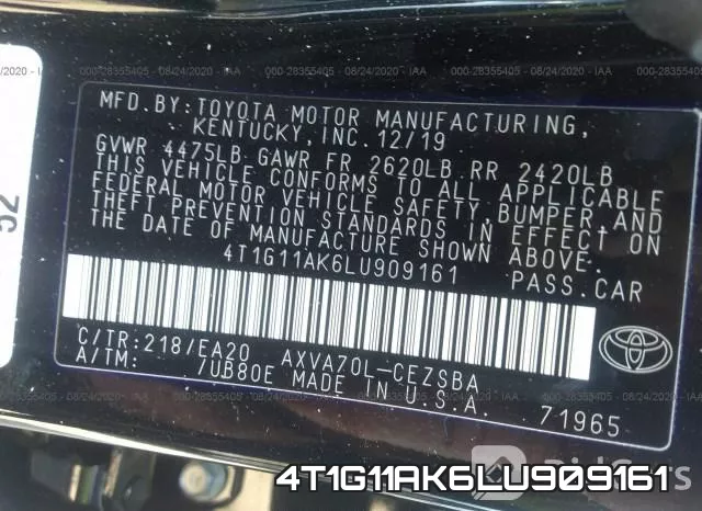 4T1G11AK6LU909161 фото 9
