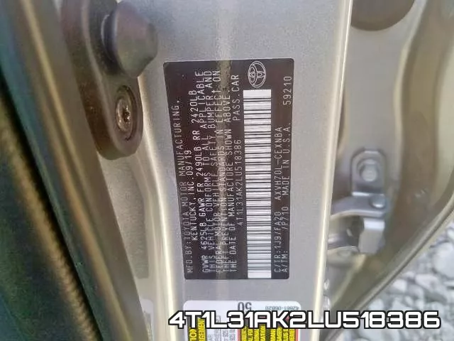4T1L31AK2LU518386 фото 2
