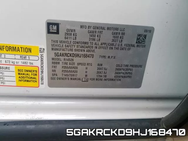 5GAKRCKD9HJ168470 фото 2