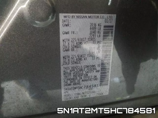 5N1AT2MT5HC784581 фото 2