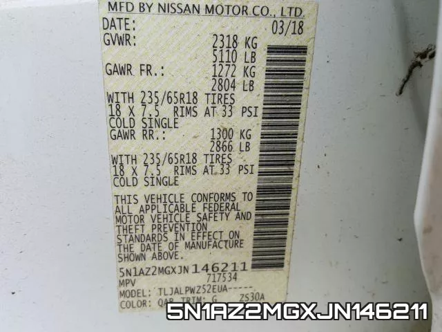 5N1AZ2MGXJN146211 фото 2