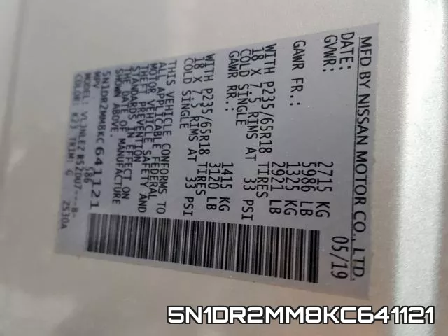 5N1DR2MM8KC641121 фото 2