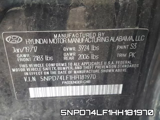 5NPD74LF1HH181970 фото 2