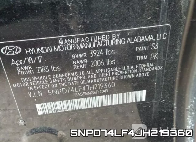 5NPD74LF4JH219360 фото 10