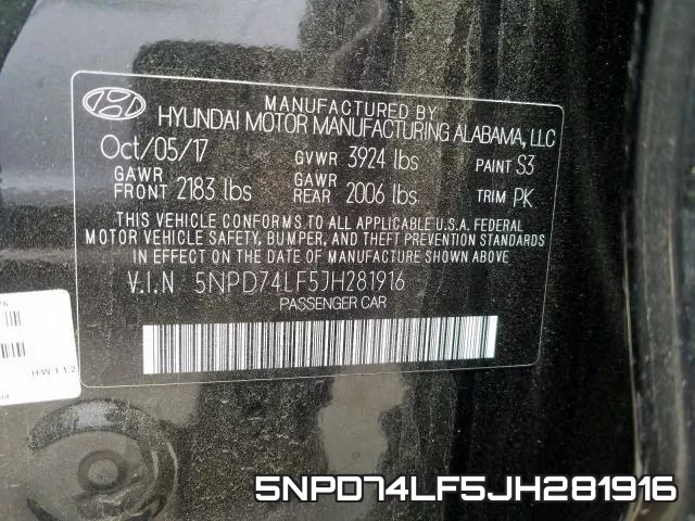 5NPD74LF5JH281916 фото 2