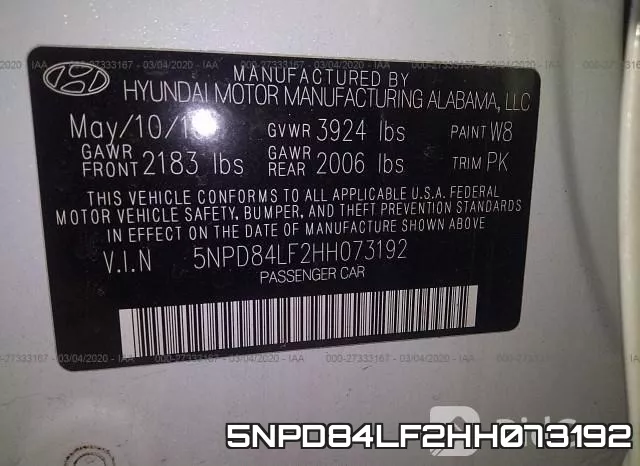 5NPD84LF2HH073192 фото 10