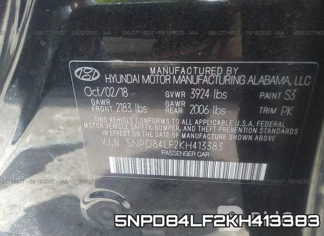 5NPD84LF2KH413383 фото 10