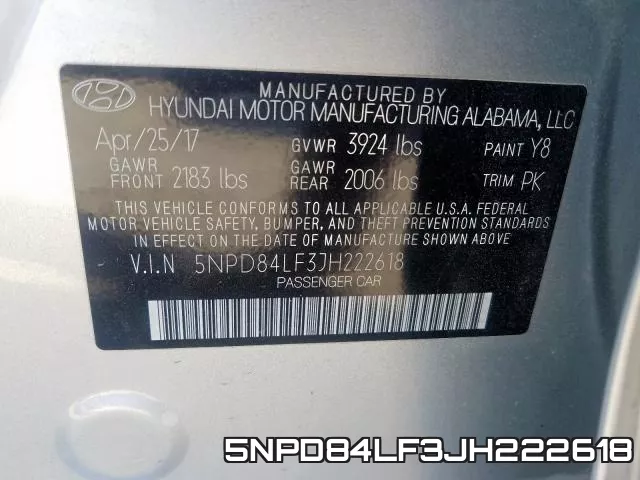 5NPD84LF3JH222618 фото 2