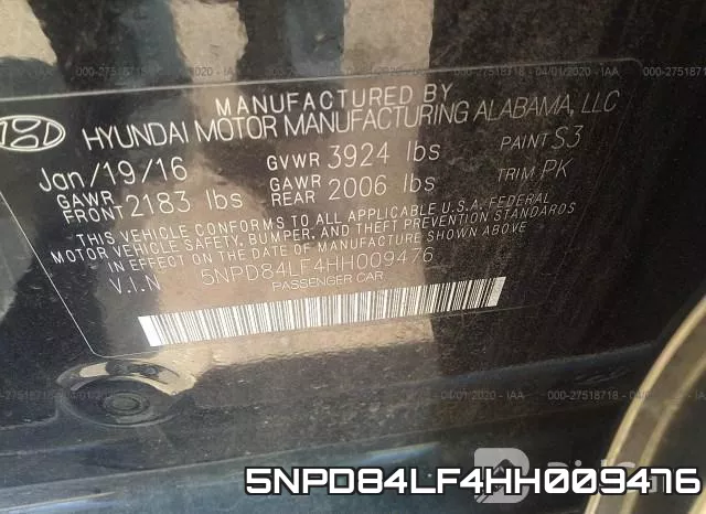 5NPD84LF4HH009476 фото 10