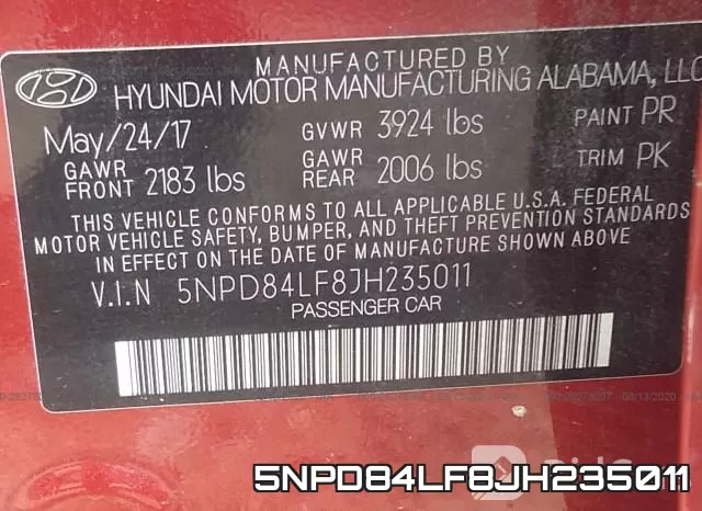 5NPD84LF8JH235011 фото 10