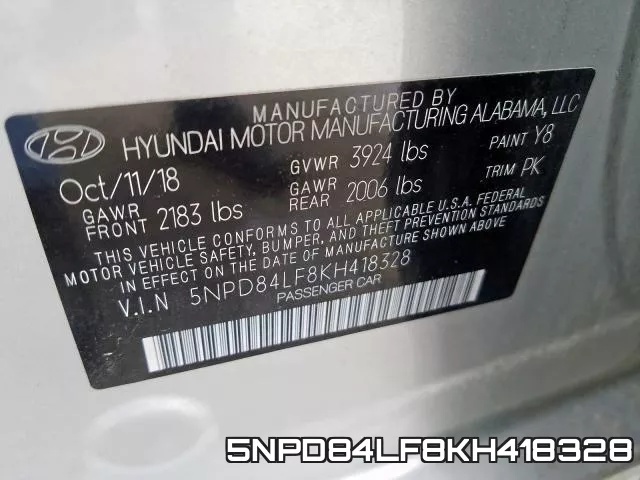 5NPD84LF8KH418328 фото 2