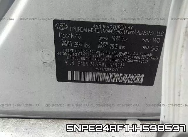 5NPE24AF1HH538537 фото 10