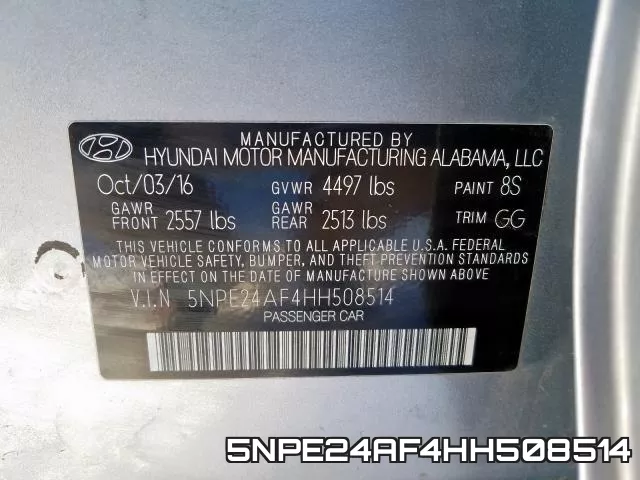 5NPE24AF4HH508514 фото 2