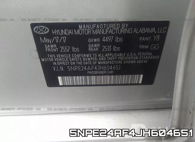 5NPE24AF4JH604651 фото 10