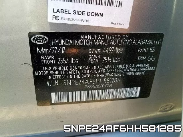 5NPE24AF6HH581285 фото 2