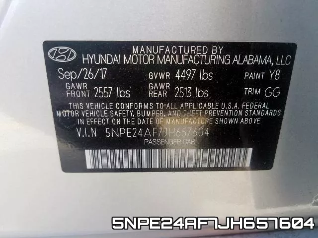5NPE24AF7JH657604 фото 2