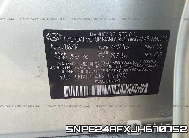 5NPE24AFXJH670752 фото 10