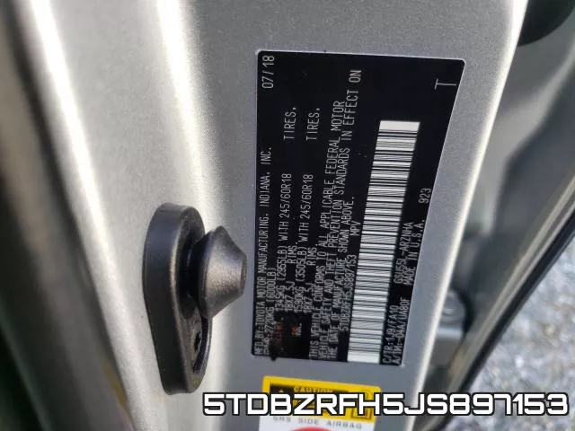 5TDBZRFH5JS897153 фото 2
