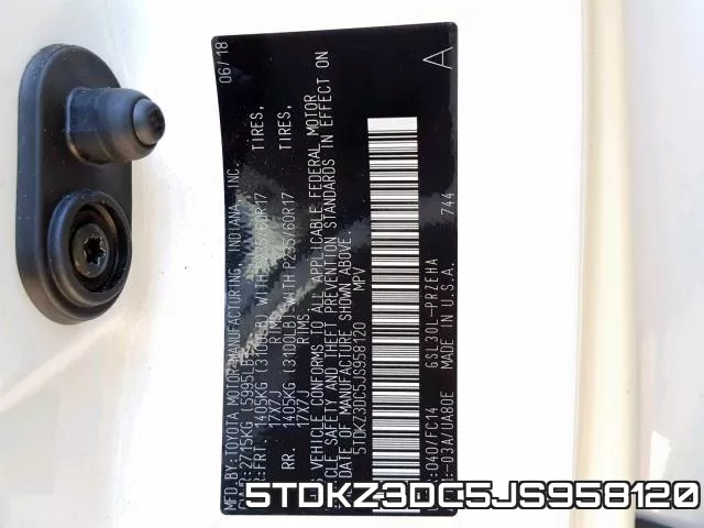 5TDKZ3DC5JS958120 фото 2