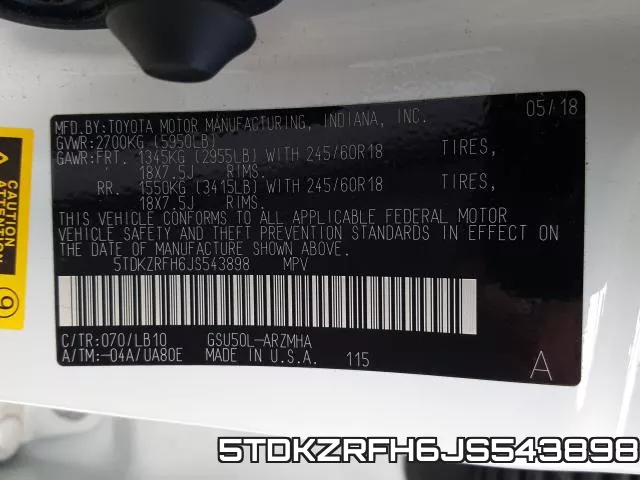 5TDKZRFH6JS543898 фото 2