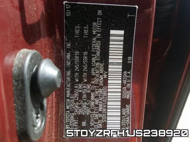 5TDYZRFH1JS238920 фото 2