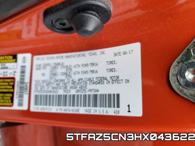 5TFAZ5CN3HX043622 фото 2
