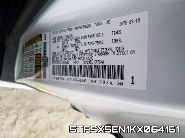 5TFSX5EN1KX064161 фото 2