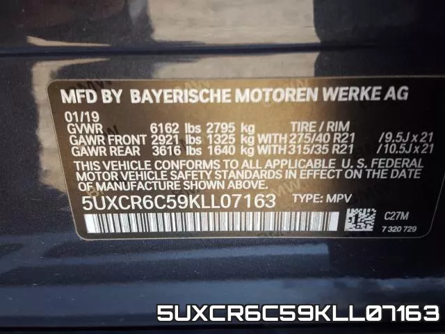 5UXCR6C59KLL07163 фото 2