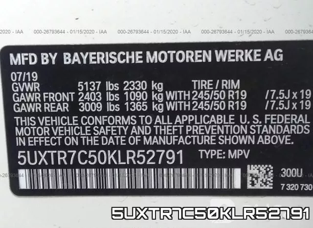 5UXTR7C50KLR52791 фото 9
