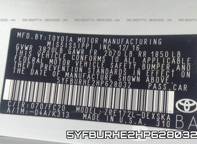 5YFBURHE2HP628032 фото 10